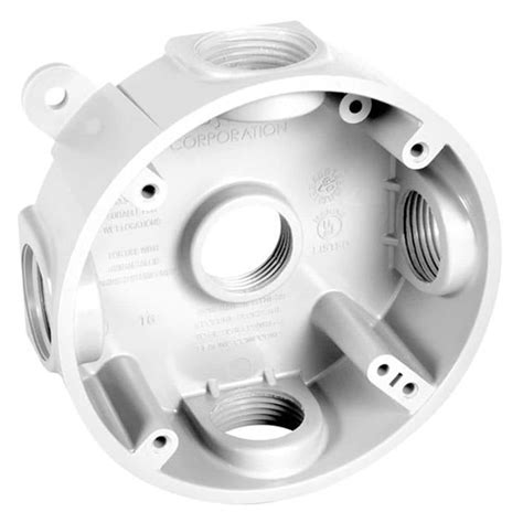 5 inch round junction box|electrical outlet for round box.